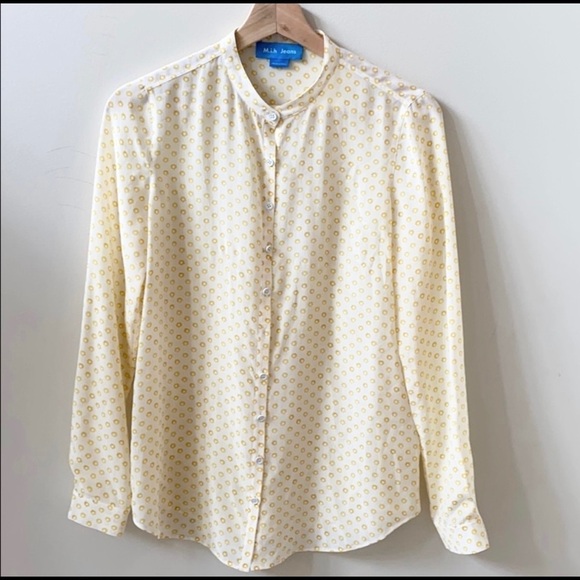 M.i.h Jeans Cream & Marigold Evelyn Silk Blouse XS - Picture 4 of 6